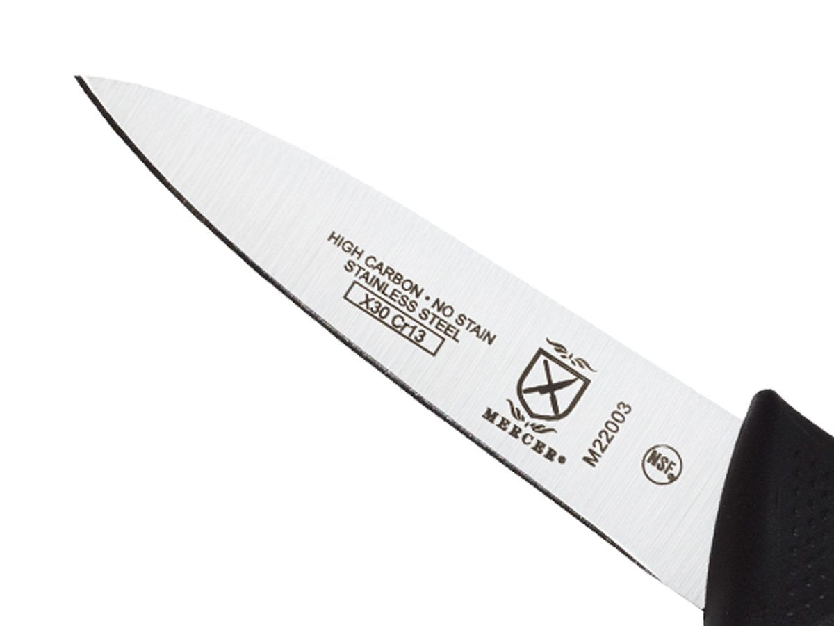 Mercer Millennia paring knife featuring ergonomic textured handle for a secure grip