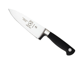 Mercer Genesis 6-Inch chef knife, front view, balanced for precise slicing.