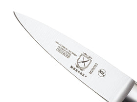Mercer Genesis paring knife garnishing use in fine vegetable cuts