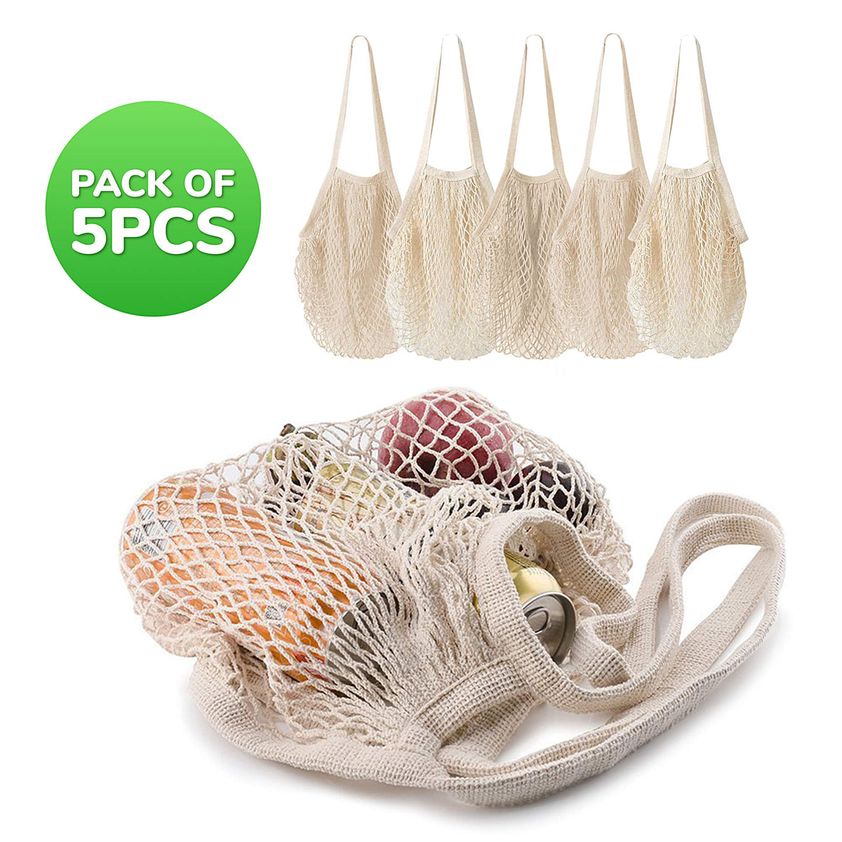 MERCURHOUSE cotton string bags at the beach or traveling with snacks.