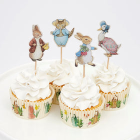 Meri Meri Peter Rabbit picks design 2 adds playful flair to cupcakes.