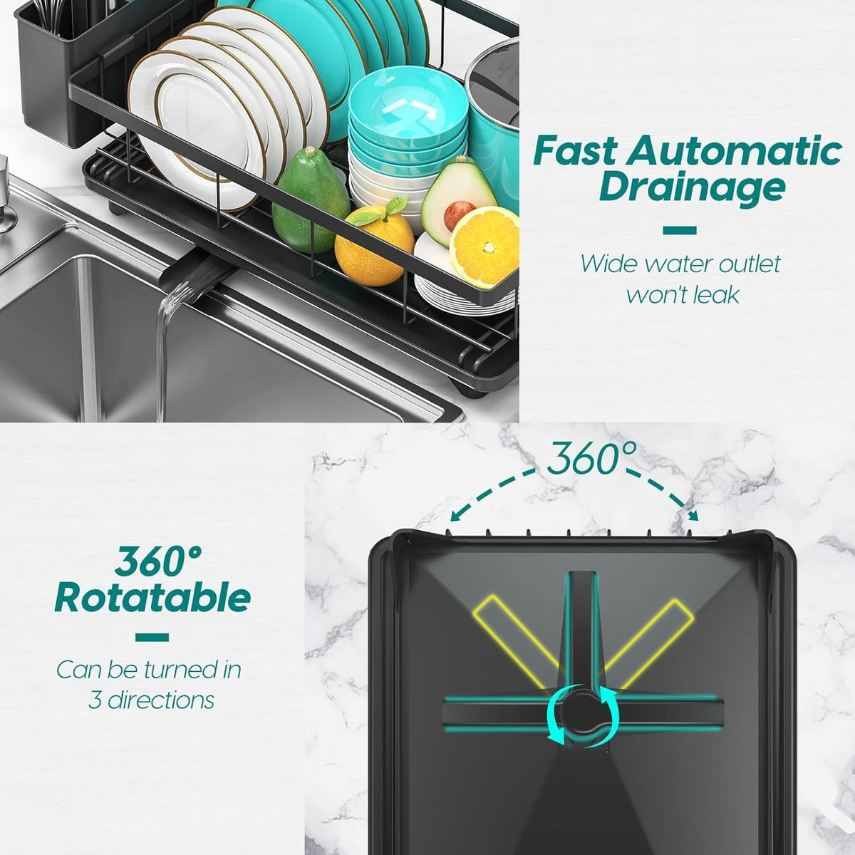 MERRYBOX dish drying rack features rust-proof coating for lasting appeal.