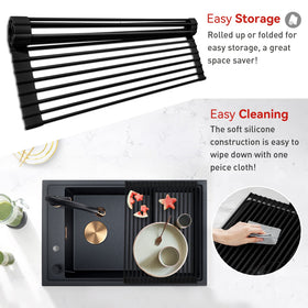 MERRYBOX drying rack in large black finish supports bowls and pots