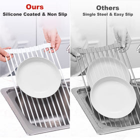 All-in-one over-the-sink rack doubles as a trivet and cooling mat.