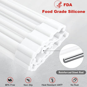 Wipe-clean silicone surface keeps kitchen tools hygienic and neat.