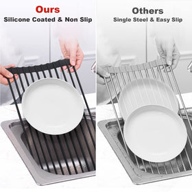 MERRYBOX foldable kitchen rack collapses neatly for storage