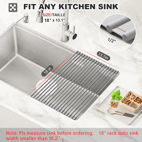 MERRYBOX roll-up dish drying rack silicone-wrapped provides stable surface