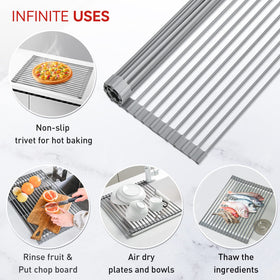 MERRYBOX roll-up rack supports pots and pans without bending.
