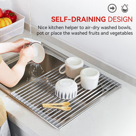 MERRYBOX heat-resistant silicone-wrapped rack handles hot pots up to 400°F.