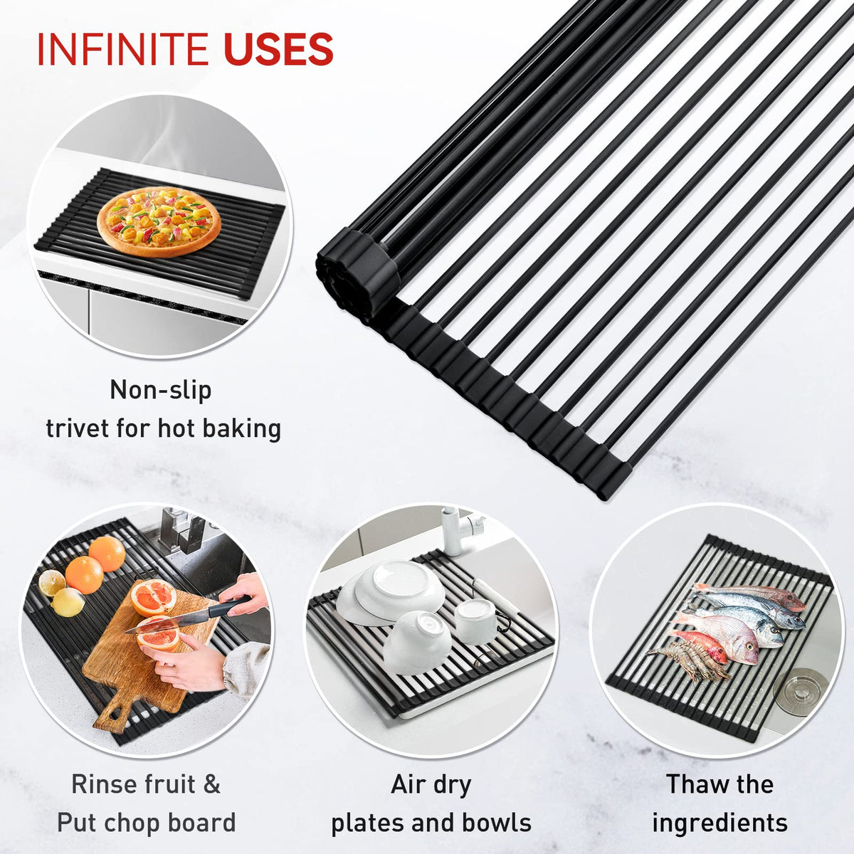 MERRYBOX space saving design creates ample counter space when in use.