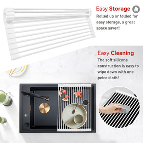 Measures 20.5 by 13 inches fits many sinks for efficient drying.