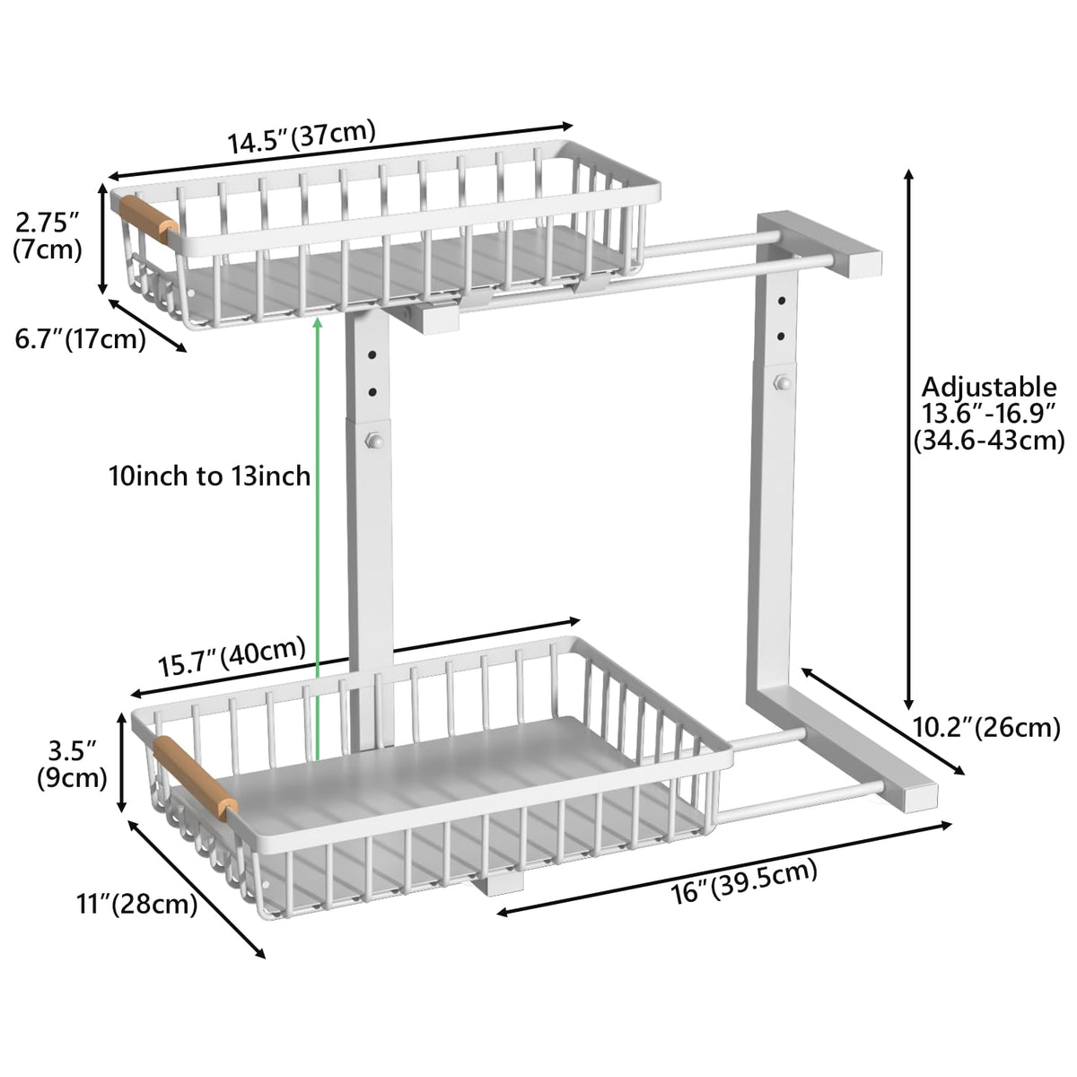 Merrylun bottom sliding drawer accommodates tall bottles up to 8.4 inches.