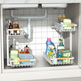 Merrylun under sink L shaped design streamlines plumbing clutter and maximizes vertical cabinet space.