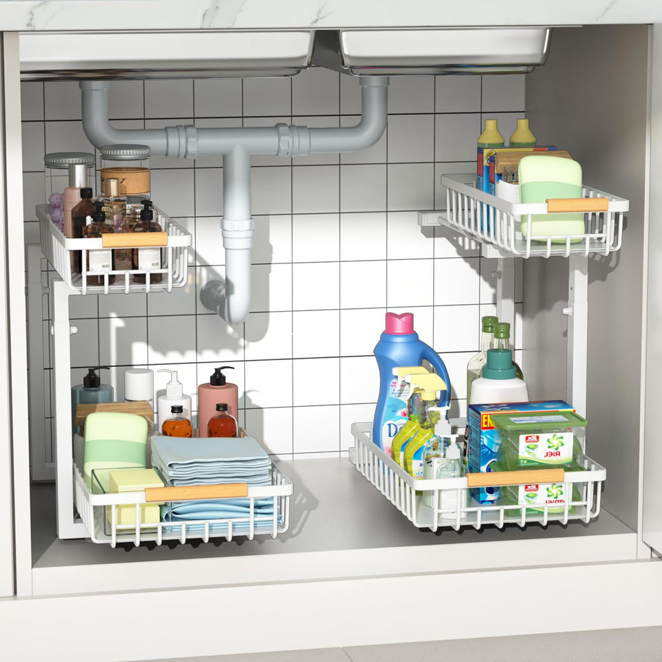 Merrylun under sink L shaped design streamlines plumbing clutter and maximizes vertical cabinet space.