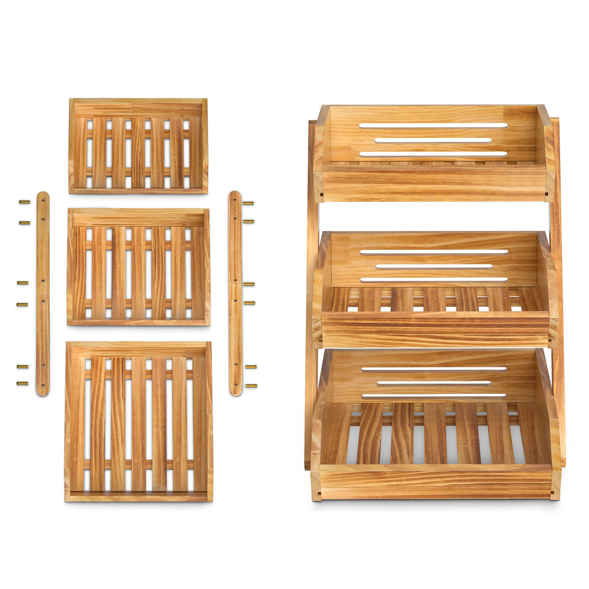 Merysen bread and fruit storage stand blending with counter decor
