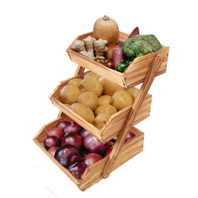 Merysen easy-assembly fruit basket showing screw-together baskets and rods