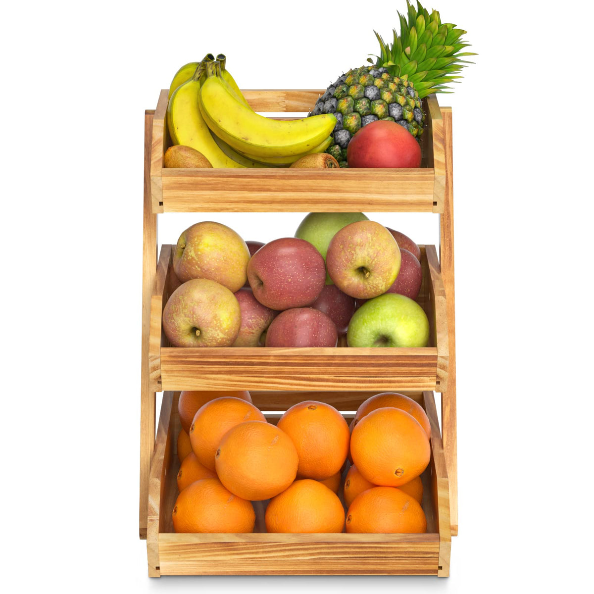 Merysen spacious kitchen fruit basket stand on the counter with open design