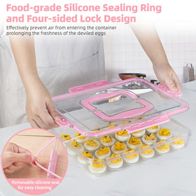 Hidden handle design on MesRosa egg carrier for easy carrying.