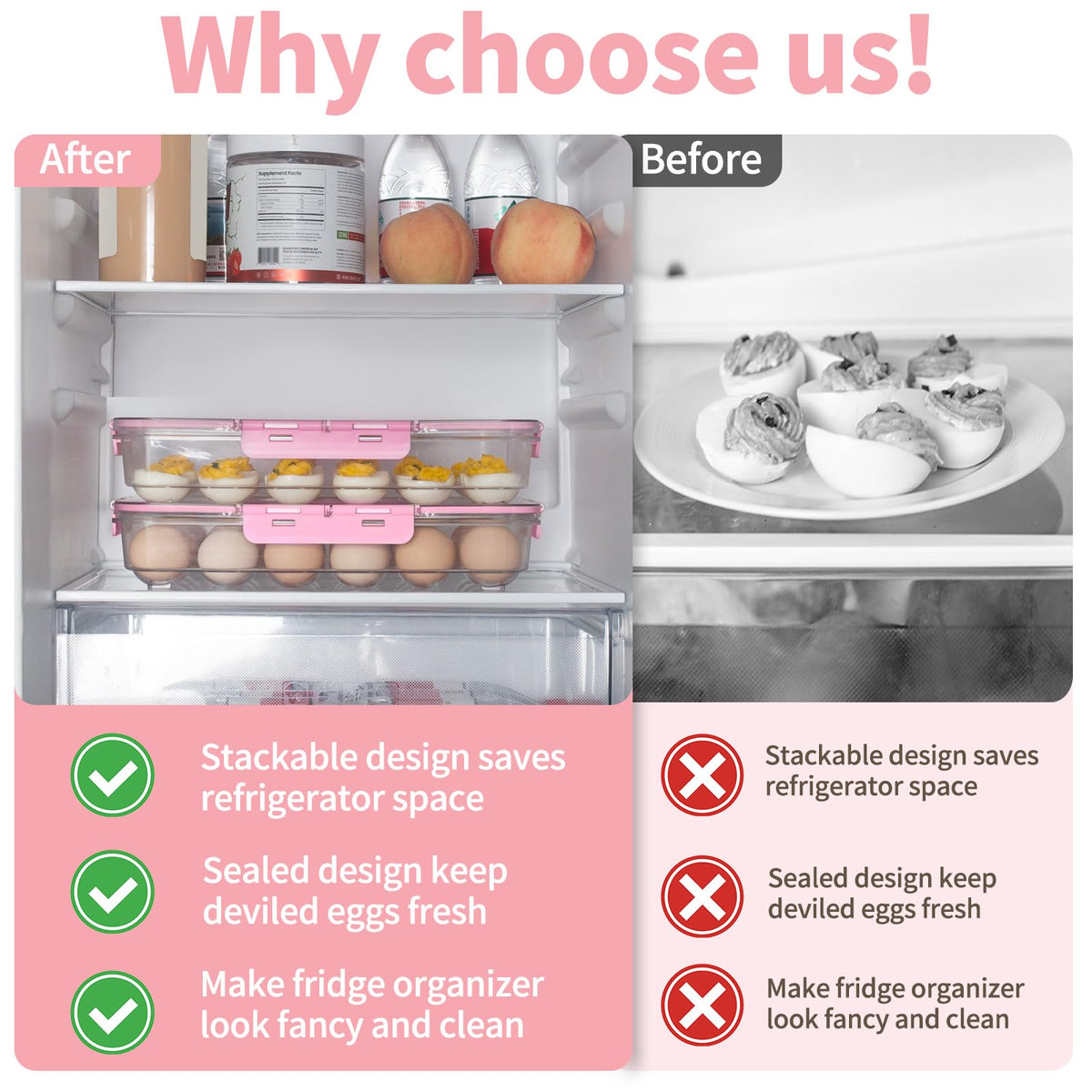 Top view of MesRosa container showing clear lid and egg layout.