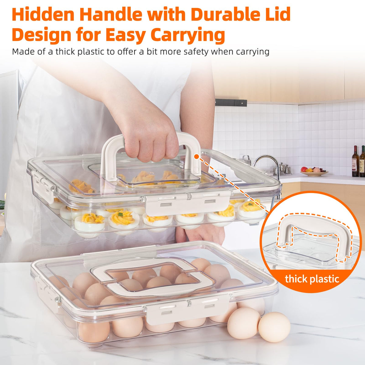MesRosa stackable egg carrier for efficient storage and transport.