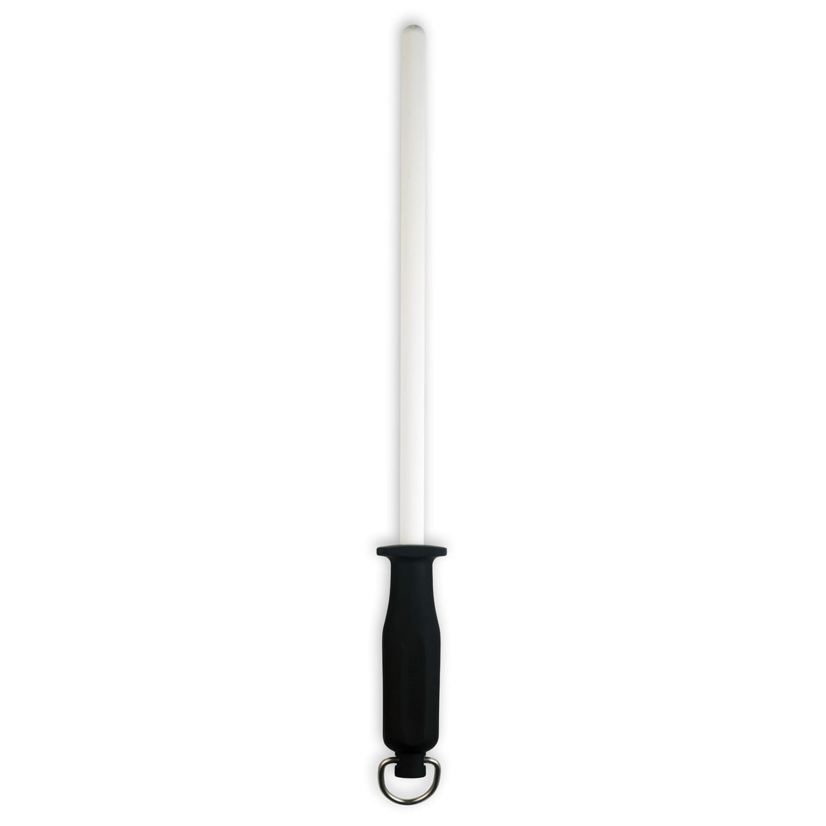 Messermeister 12-inch ceramic sharpening rod with ceramic core for precise edge maintenance.