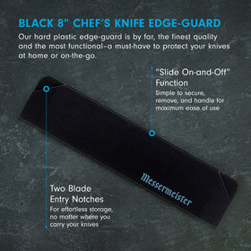 Messermeister Edge-Guard two-notch design secures a wide-blade blade