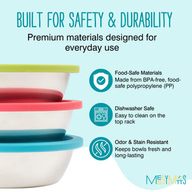 Messy Mutts stainless steel bowls are rust-resistant and dishwasher-safe