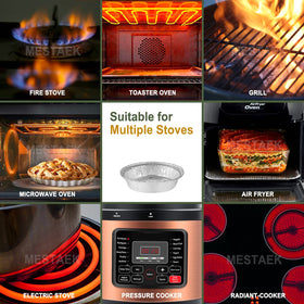 MESTAEK 7in round pan with 22 oz capacity for casseroles and desserts.