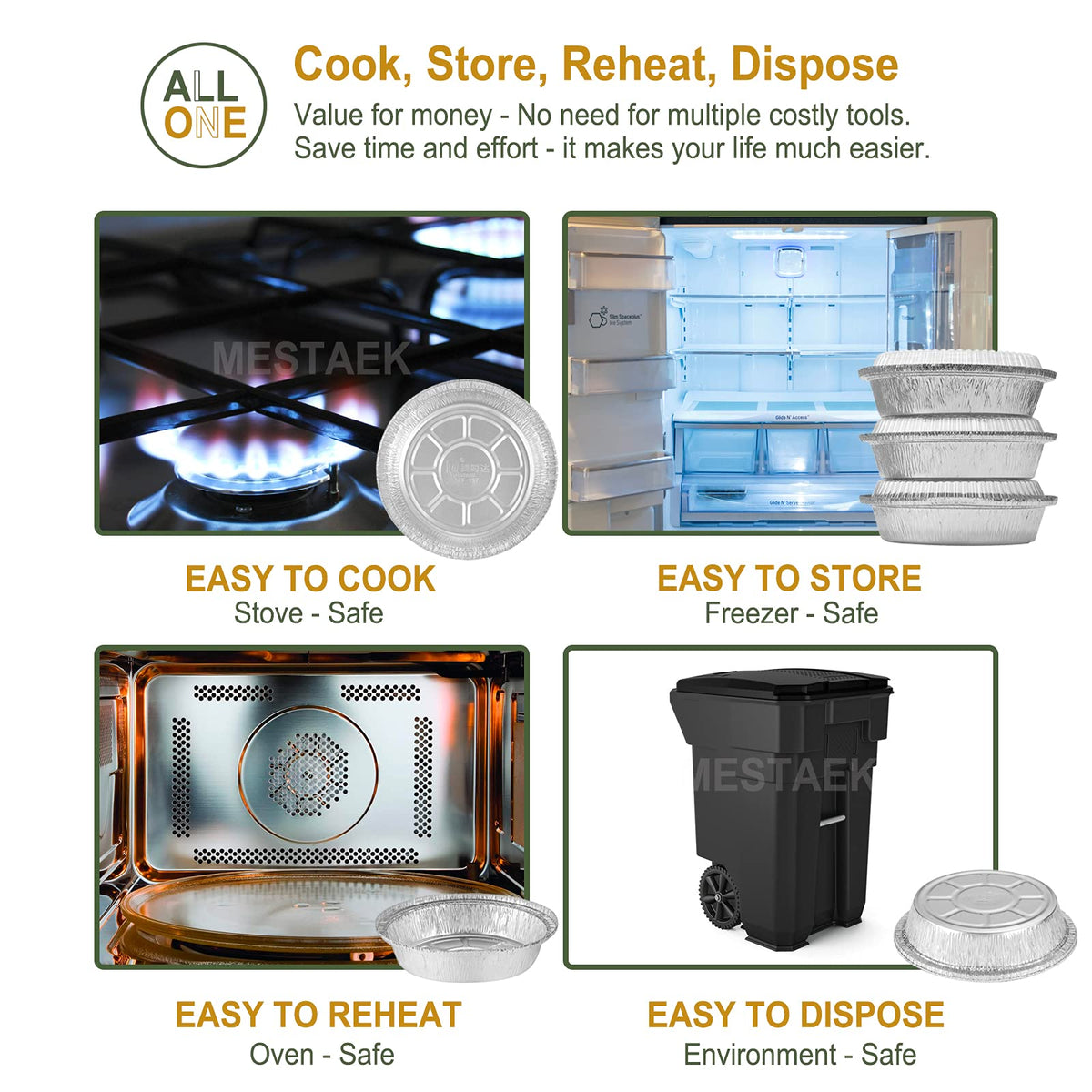 MESTAEK bulk pack of pans suited for catering and events.