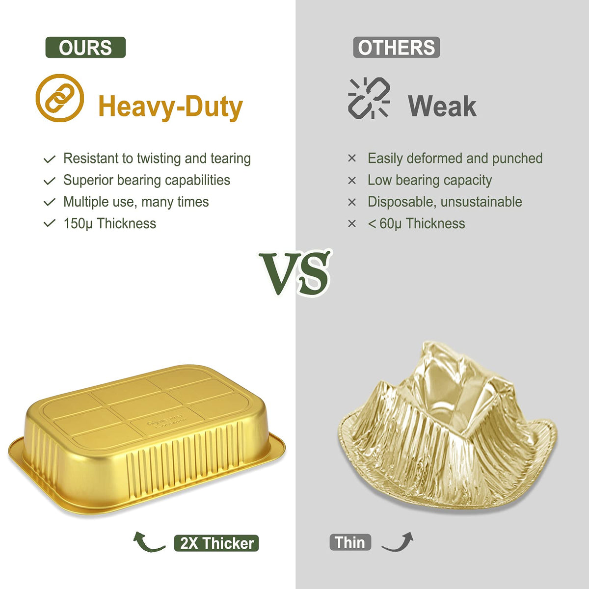 MESTAEK food-grade aluminum pan for baking and storage.