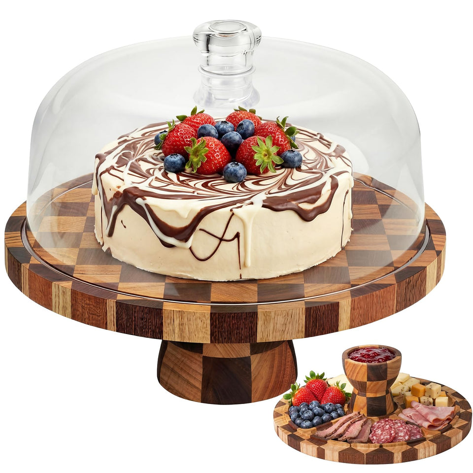 Metflavor cake stand 12inch with shatterproof dome for stylish presentation