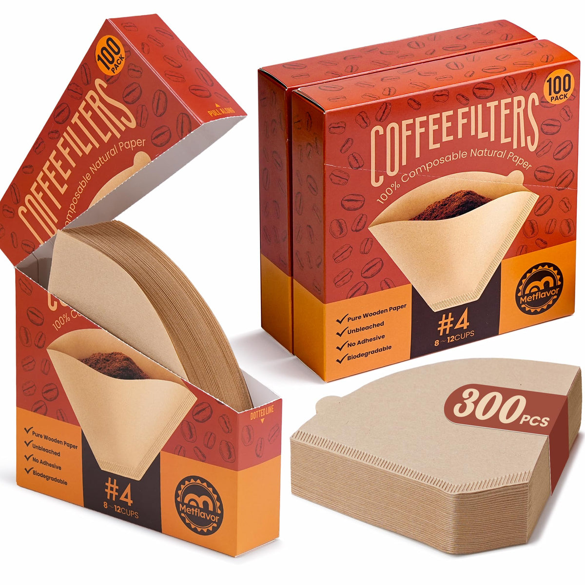 Metflavor cone filter in packaging preserves freshness for daily use.