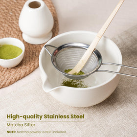 Metflavor stainless steel sifter ensures smooth, grit-free matcha every cup