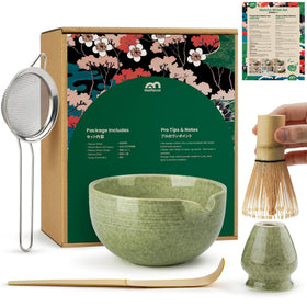 Metflavor matcha whisk set complete box for authentic tea rituals.