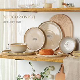 Metflavor Sculpted Dune cereal bowl, glossy beige interior, microwave safe for quick meals.