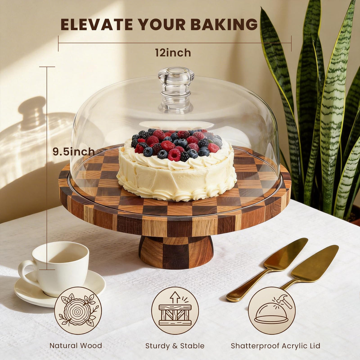 Metflavor shatterproof dome on display to protect desserts