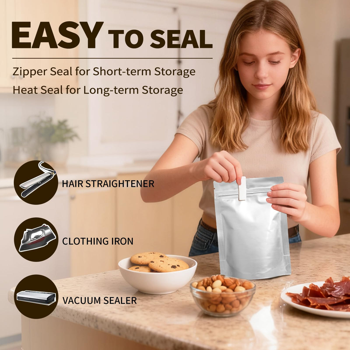 METIRA labels provide quick identification and portion tracking for organized storage.