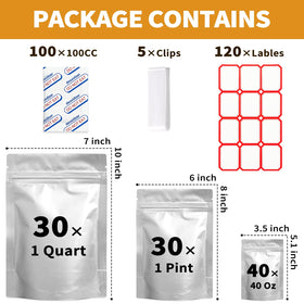 METIRA 100cc oxygen absorbers pack helps extend shelf life of stored foods.