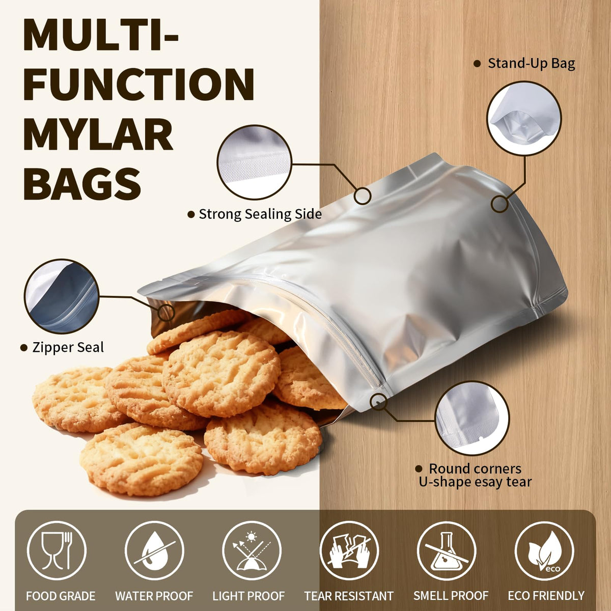 METIRA sealing clips secure airtight seals for repeated access.
