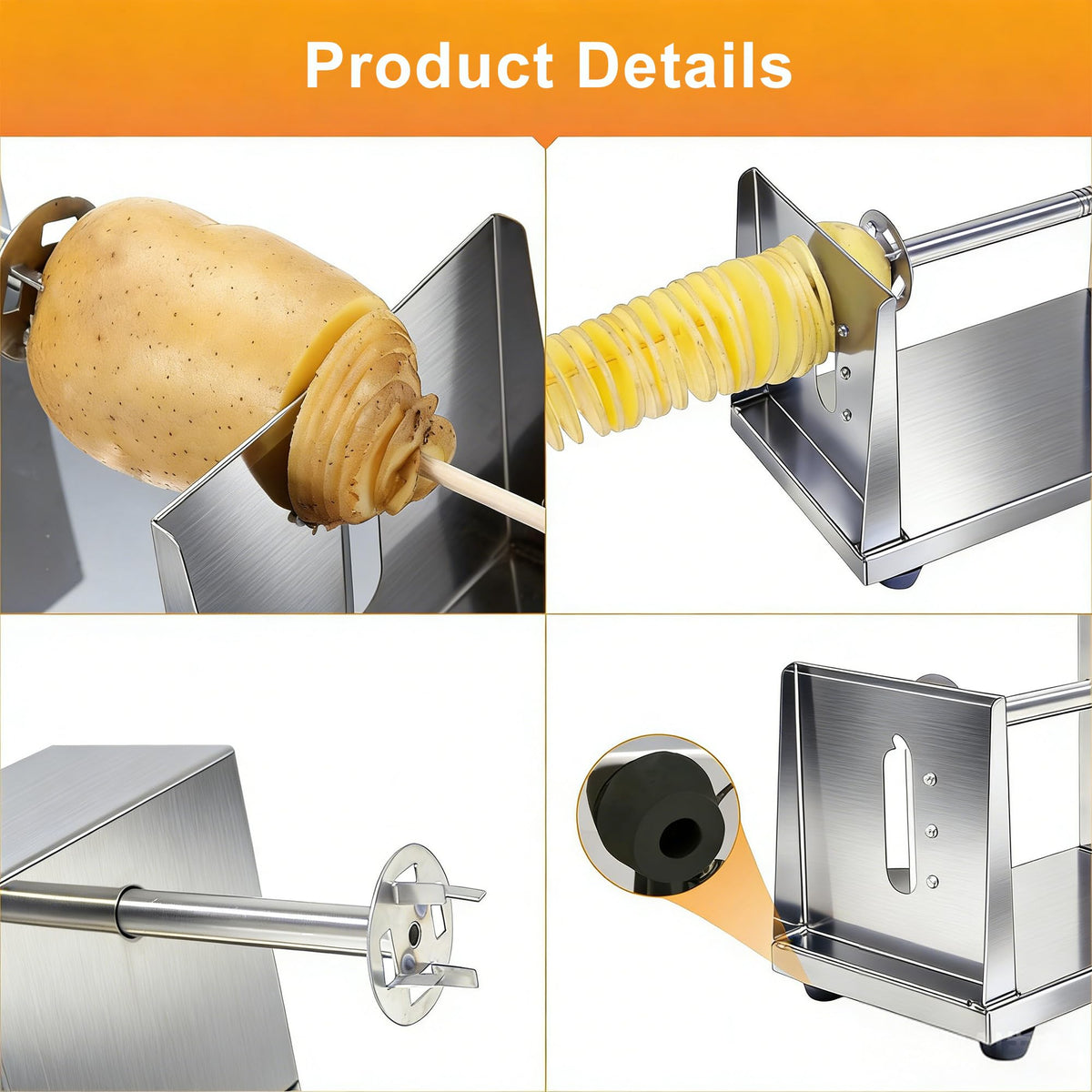 METLUCK replacement blades enable quick swaps for continuous spiraling prep.