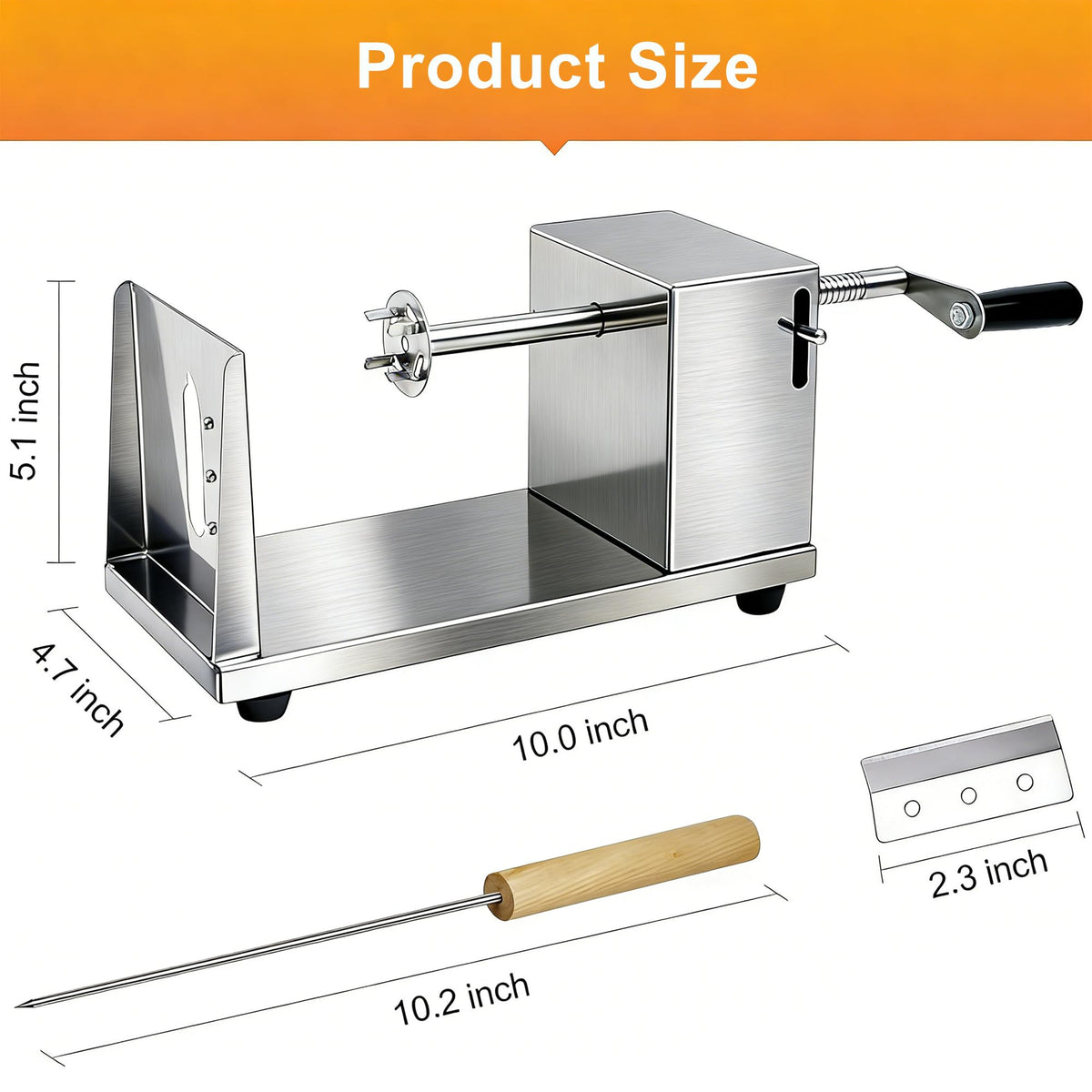 METLUCK Tornado Cutter side view highlights compact design with stable non-slip feet.