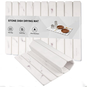 Mewor Stone Drying Mat on a kitchen counter keeping surfaces dry and clean