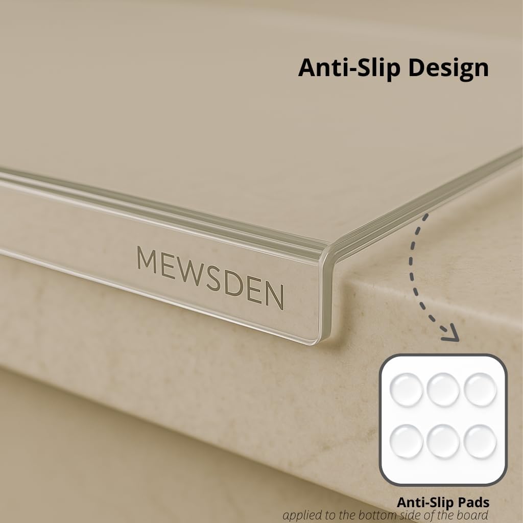 MEWSDEN knife friendly acrylic surface resists dulling.