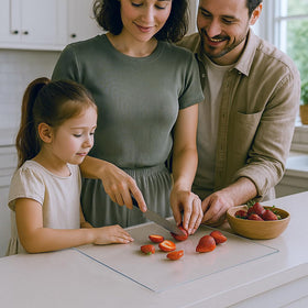 MEWSDEN silicone dots prevent sliding, improving grip during chopping.