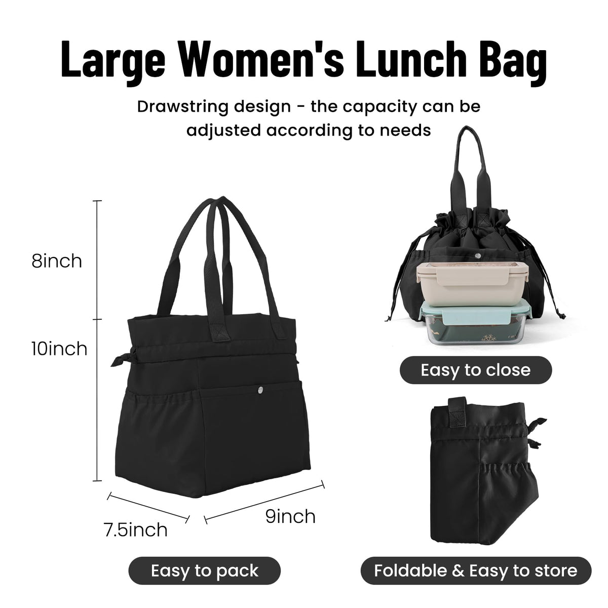 MEXS lunch bag foam insulation keeps meals hot or cold