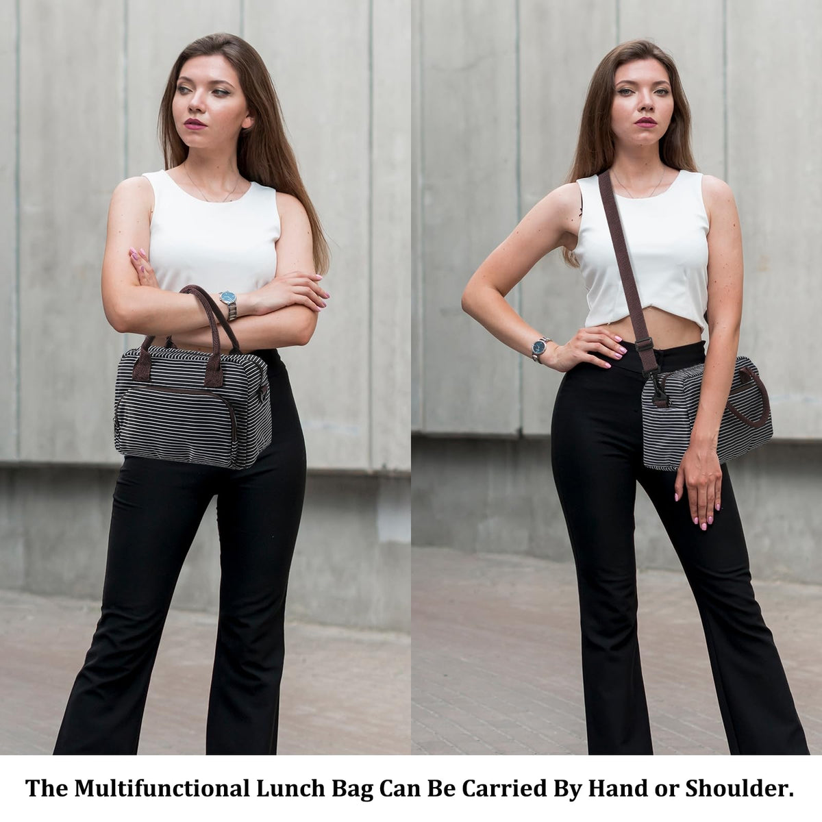 MEXS lunch bag versatile use as casual tote or makeup bag
