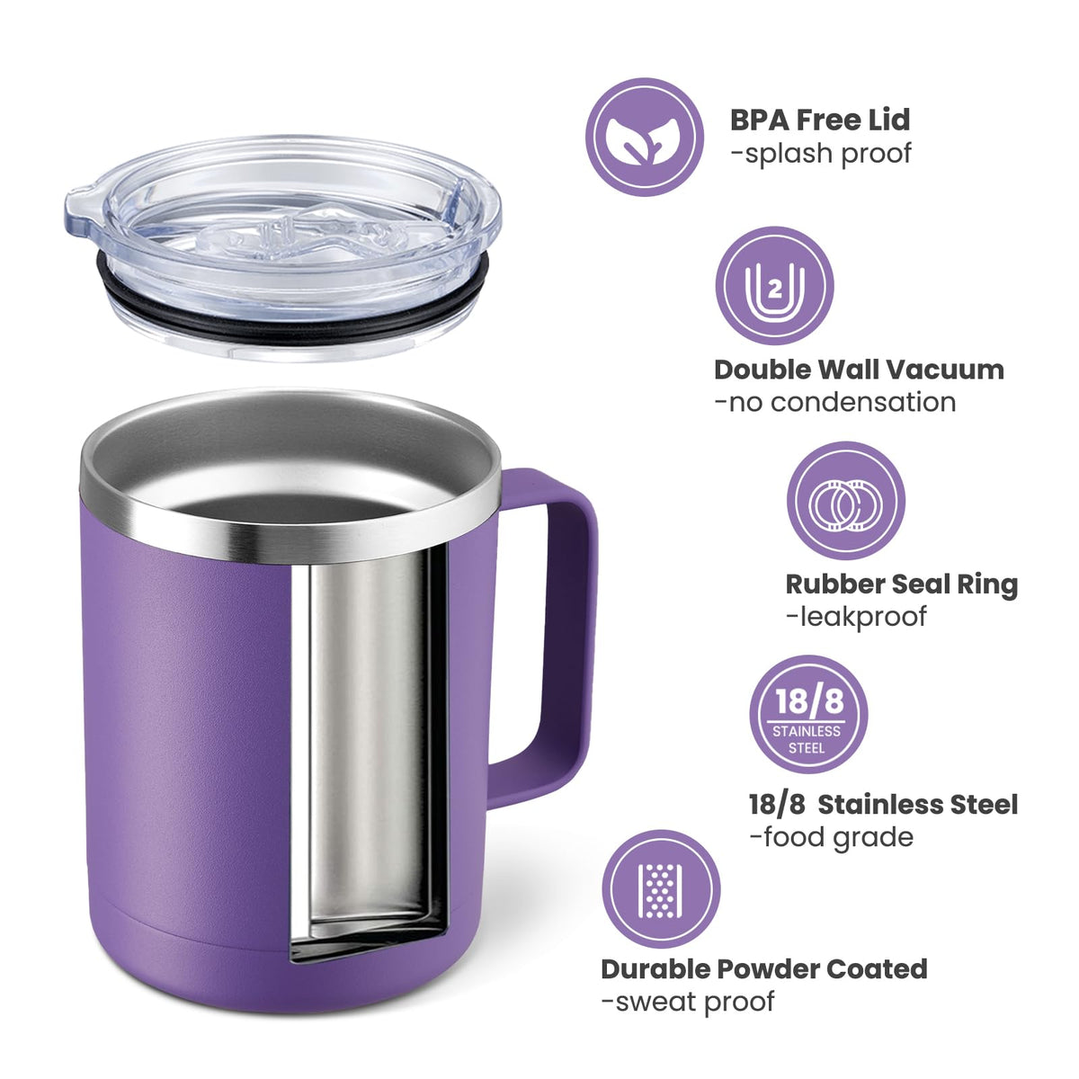 MEWAY stainless steel travel tumbler exterior for durable on the go use.
