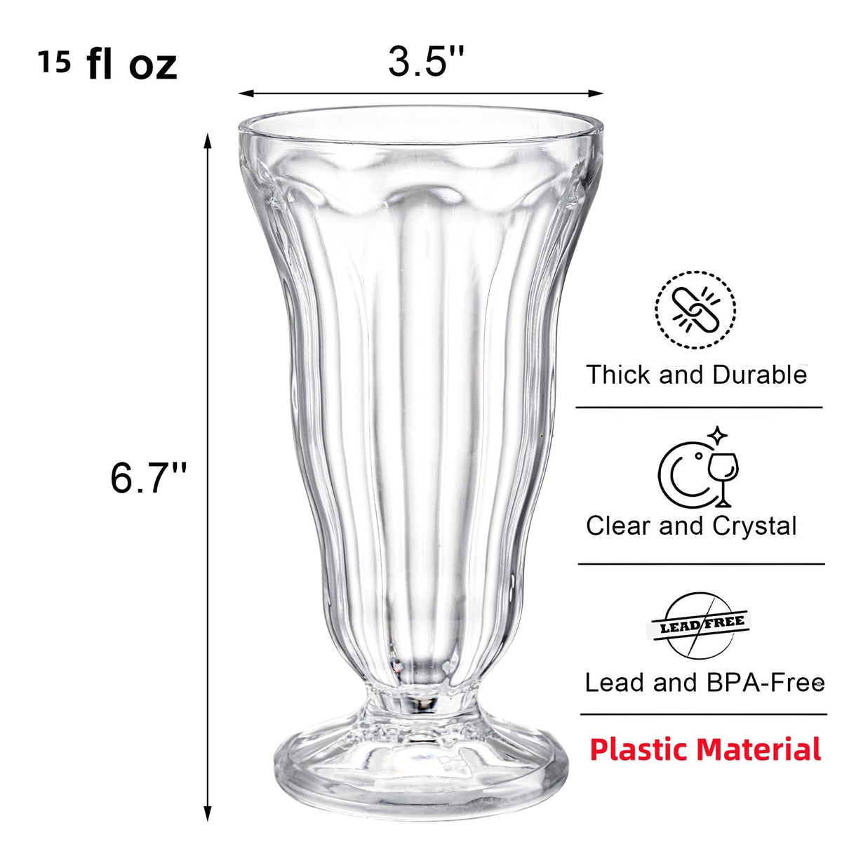 Mezchi footed ice cream cups with crystal clarity for elegant serving.