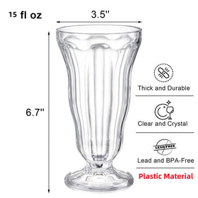 Mezchi footed ice cream cups with crystal clarity for elegant serving.