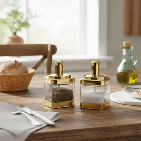 Mezchi gold lid with spoon detail, adding elegance and convenience at the table.